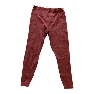 Rust Athleta Rainier Tights with pockets!